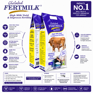 FertMilk, Suplemento Alimenticio en Polvo con Vitaminas y Minerales Quelatados para Ganado Vacuno y Caprino, que Apoya el Rendimiento Lácteo, la Grasa, el SNF y el Crecimiento |   Paquete de 1 kg - Product Image 4