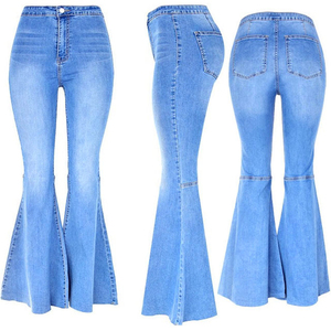 Muzamin Apparel Custom Logo Men's <b>Flared</b> <b>Jeans</b> Breathable Quick Dry <b>Vintage</b> High Street Style Polyester Cotton Blend Denim Full - Product Image 6