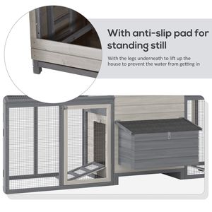 Grande scatola di nidificazione grigia a doppia corsa in legno pollaio e conigliera per cortile pollaio per polli e conigli - Product Image 6