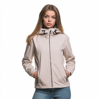 Veste imperméable d'extérieur en softshell 100% polyester pour femmes, veste de randonnée et de camping, veste softshell à fermeture éclair pour femmes, veste à capuche pour femmes