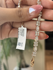 Elegante Pulsera de Diamantes Creados en Laboratorio con Corte Marquesa de 8.00 Quilates, Joyería de Oro con Eslabones Florales Tipo Tenis, Regalo de Compromiso, Boda, Novia, Oro 14K - Product Image 2
