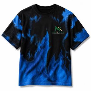 Custom Tie Dye <b>Flame</b> T-<b>Shirt</b> Men Fire Pattern Sublimated Tee - Product Image 2