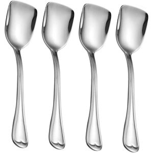 Cucharas para Helado de Acero Inoxidable 18/10 de 6.0 Pulgadas, Aptas para Lavavajillas, Cucharas Tipo Pala, 4 Piezas, Utensilios para Postre - Product Image 1