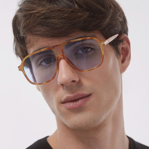 Nouvelles lunettes de soleil à monture large personnalisées, lunettes de soleil rétro à la mode pour hommes, protection UV400 - Product Image 1