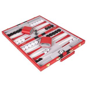 High-Quality Luxury PU Leather Wooden <b>Backgammon</b> Board Game <b>Set</b> Foldable Durable Eco-Friendly Travel Chess Game - Product Image 1