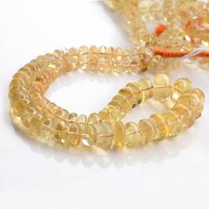 Cuentas de Citrino Natural, Lisas, en Forma de Rondelle, Color Amarillo Claro, para Joyería, Hilo de Piedras Sueltas de Alta Calidad - Product Image 5