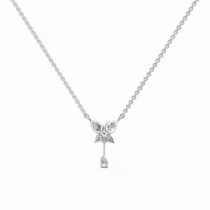 Collier en diamant cultivé en laboratoire certifié IGI en or blanc 18 carats, coupe poire, bijoux de fiançailles et de mariage, 0,616 carats - Product Image 3
