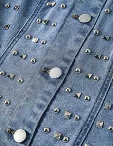 Denim Sleeveless Corset <b>Top</b> Rivet Decoration O-Neck Button Closure Eco-Friendly Breathable Elegant Sweet Style Spring Women's - Product Image 3