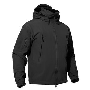 Veste cargo en coton doublée de sherpa pour homme, avec col rabattable, fermeture éclair, épaisse, pour le travail, veste d'hiver chaude pour homme - Product Image 5