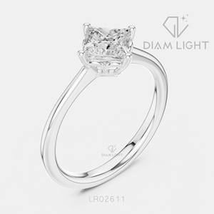 Bague de mariage taille princesse 0,78 carat, bijoux fins, certifiée IGI, or blanc 14 carats, diamant de laboratoire, bague de fiançailles et de mariage - Product Image 2