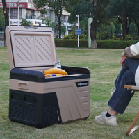 Nevera Portátil de 35L con Compresor y Energía Solar, Congelador de 12V CC para Auto, Camioneta, RV, Viajes, con Descongelación Automática y Doble Zona de Enfriamiento
