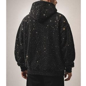 Sudadera con capucha de diamantes de imitación para hombre, estilo oscuro, con cremallera de estrella de cristal, oversize, Y2K, para hombre y mujer, de lujo, a la moda, casual - Product Image 6