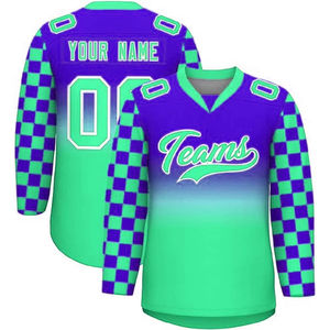 Maillot de hockey sur glace personnalisé pour homme, de haute qualité, confortable, avec capuche et lacets, idéal pour les équipes. - Product Image 1