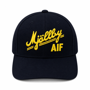 Gorra Snapback de 6 Paneles Mjällby AIF Unisex, Gorra de Béisbol Bordada, Ajustable, Estilo Casual, Azul Marino con Logotipo Amarillo - Product Image 2