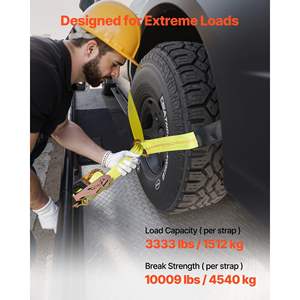 Kit de Amarre con Trinquete de Alta Resistencia, 10009 Libras de Resistencia a la Rotura, Correa de Remolque Tipo Neumático, Sistema de Amarre para Automóviles, SUV, ATV, Motos de Nieve - Product Image 3