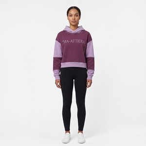 Women Purple Fleece Hoodie Pullover With <b>Lilac</b> Contrast Sleeves Custom Streetwear Sweatshirt Fashion Wholesale Clothing - Product Image 1