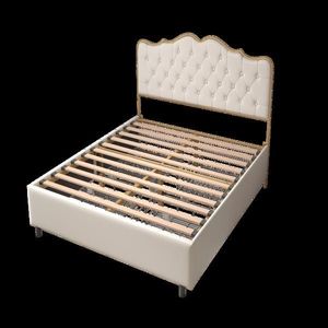 Letto Imbottito Classico con Schienale a Fibbia, Struttura in Metallo, Doghe in Legno Massello, Quattro Cassetti Contenitore, Elegante Comfort, Imbottitura Morbida in Spugna - Product Image 5