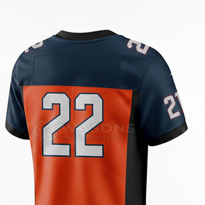 Maillots de football américain respirants à manches courtes, fournisseur en gros, impression personnalisée du logo, uniforme sportif pour hommes, vêtements d'équipe - Product Image 5