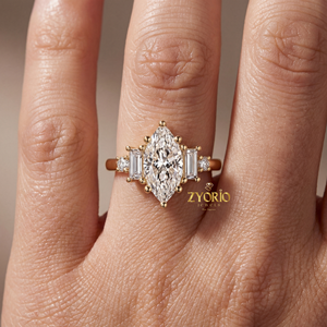 Bague de fiançailles marquise de haute qualité avec diamant de laboratoire VS, bijou élégant et sophistiqué, cadeau idéal pour demande en mariage, mariée, fête de mariage - Product Image 4