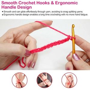 Fai da te a mano a maglia strumenti di arte artigianale uncinetto con comoda maniglia per kit da cucito e altri mestieri - Product Image 4