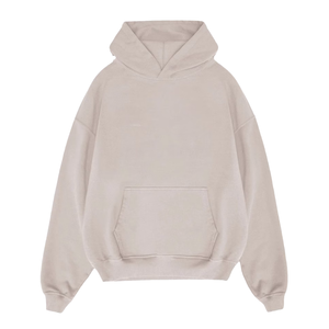Sudadera con Capucha Unisex Oversize de Hombros Caídos, Azul Sólido, Algodón French Terry, Casual, Transpirable, con Diseño de Bolsillo Bordado - Product Image 3