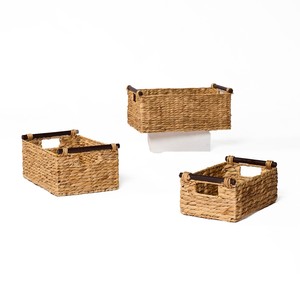 Durable Vintage Eco-Friendly Water Hyacinth Toy <b>Basket</b> with <b>Lid</b> and Handle for Kids Room Organizer Natural Fiber - Product Image 5