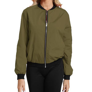 <b>Women</b> <b>Windbreaker</b> Crop Jacket Long Sleeve Zip Up Hidden Hooded Winter Bomber With Pockets - Product Image 1