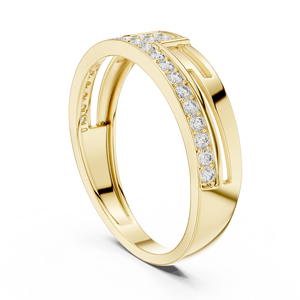 Anillo de Diamantes Cultivados en Laboratorio ROYAL SENTINEL, Oro Amarillo de 18 Quilates con Baño de Rodio, Estilo Minimalista, para Boda, Compromiso, Regalo, Uso Diario y Oficina - Product Image 2