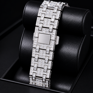 Iced Out Baguette Moissanite Diamond Chronograph Watch Full Iced Hip Hop Luxury <b>Men</b> Stainless Steel <b>Wristwatch</b> Gift - Product Image 4