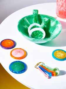 ชามเสิร์ฟเรซิ่นอีพ็อกซี่ตกแต่งสวยงาม เหมาะสำหรับเสิร์ฟของว่าง ผลไม้ สลัด และอาหารเรียกน้ำย่อย - Product Image 3