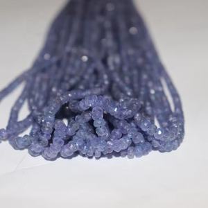 Rondelle à facettes en tanzanite naturelle, pierres précieuses bleues en vrac pour la fabrication de bijoux - Product Image 1