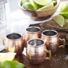 Copper <b>beverage</b> cup <b>set</b> handcrafted hammered mugs reusable premium cocktail <b>serving</b> durable drink collection - Product Image 3