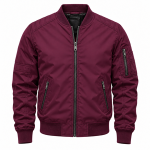 Winter Stand Color Fancy Flight Jackets with Pattern Decoration Custom Designed Stylish <b>Black</b> Bomber Jackets for Boys - Product Image 1