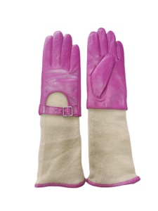 HARAZ INTERNATIONAL Pink Sheepskin Wrist-Length <b>Gloves</b> Unlined Thermal <b>Touchscreen</b> Eco-Friendly Winter Outdoor Use - Product Image 1