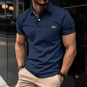 T-shirt de golf décontracté pour homme, à manches courtes, respirant, bicolore marron et blanc, avec fermeture éclair quart de tour, pour usage quotidien, à prix réduit - Product Image 4