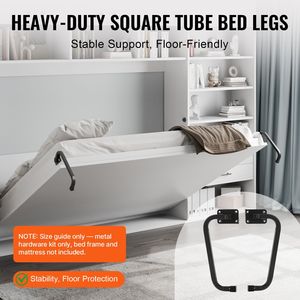 Kit de Cama Plegable de Lujo Tamaño Twin, Estructura de Cama Abatible con Palanca Neumática de Alta Resistencia y Herrajes Mecánicos, Soporte Plegable en C - Product Image 6