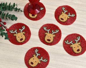 Colorful Handmade <b>Beaded</b> Embroidery <b>Coasters</b> for Cups, Mugs and Glasses, Attractive Table Decoration for Home Events - Product Image 6