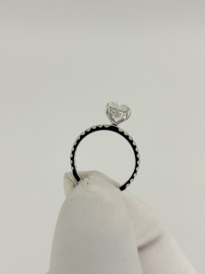 แหวนเพชรเพาะเลี้ยงในทองคำขาว 14K 18K |   เพชรรูปไข่ทรงกลมพร้อมดีเทลทรงกลมและรูปไข่ |   เครื่องประดับสำหรับผู้หญิงสำหรับการหมั้นหมาย - Product Image 4