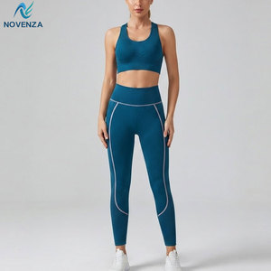 Conjunto de Yoga Duradero para Mujer, 2 Piezas, Sólido, para Gimnasio, Entrenamiento, Fitness, Tela Flexible y Transpirable, para Sesiones de Yoga y Uso Activo - Product Image 3