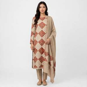 Custom Machine Embroidery Suit Women 3 Piece Embroidered Wool Salwar Kameez Set Traditional Outfit OEM ODM Indian Pakistani - Product Image 2