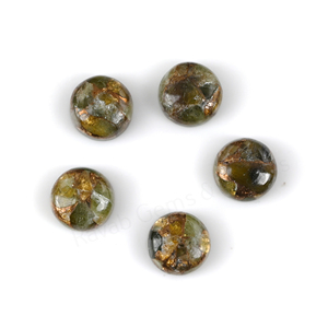 Mohave Natural <b>Peridot</b> Copper Composite 12mm Round Shape High Polish Smooth Loose Gemstone Cabochon For Jewelry Making Pendant - Product Image 2