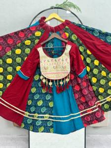 Traditional Indian Women's Floor-Length Cotton <b>Lehenga</b> Set Colorful Printed <b>Skirt</b> Quick Dry All Seasons for Wedding Occasion - Product Image 5