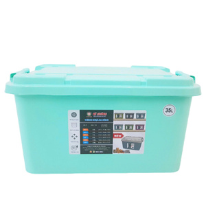 Conteneurs de rangement ménagers en plastique écologique durables avec couvercles, empilables, design gain de place, pour cuisine moderne, boissons et vêtements - Product Image 5