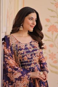 ชุดผ้าไหมรัสเซียคอลเลกชั่นผ้าคอตตอนพิมพ์ลายดิจิทัลสำหรับงานเลี้ยงดีไซน์เนอร์ระดับพรีเมียม - Product Image 6