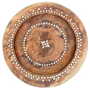 จานไม้มะม่วงสุดหรูพร้อมแม่ของไข่มุกงานฝังทำมือจานบนโต๊ะอาหารสำหรับตกแต่งห้องรับประทานอาหาร - Product Image 1