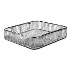 Plateau de stérilisation en maille métallique en acier inoxydable pour instruments médicaux avec poignée, pour instruments chirurgicaux et autoclave - Product Image 1