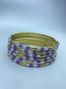 Handmade High Quality <b>Resin</b> Brass and Wood Fashion Bangles Mix Sets for Women and Girls blue and white by handforge global impex - Product Image 4