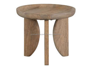 Juego de mesa de centro de madera de mango de 2 piezas, juego de mesa de madera de mango natural, juego de mesas auxiliares de madera maciza de mango, mesas de centro de madera de mango para sala de estar - Product Image 5