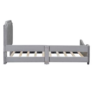 Divano letto classico a righe grigie imbottito, misura singola, per bambini - Product Image 6