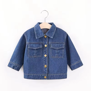 Trending Design Denim Jacket Casual Outwear with Button <b>Up</b> Denim Coat for Kids <b>Boys</b> & Girls - Product Image 1